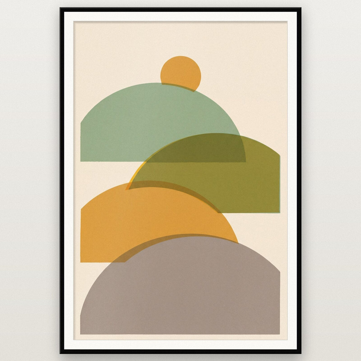 Hills Solar Retro Abstract Art Print