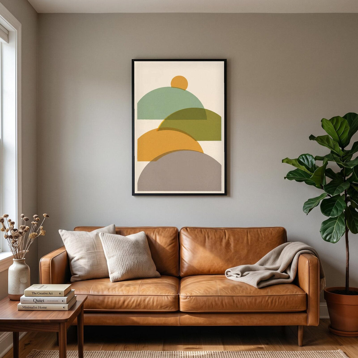 Hills Solar Retro Abstract Art Print