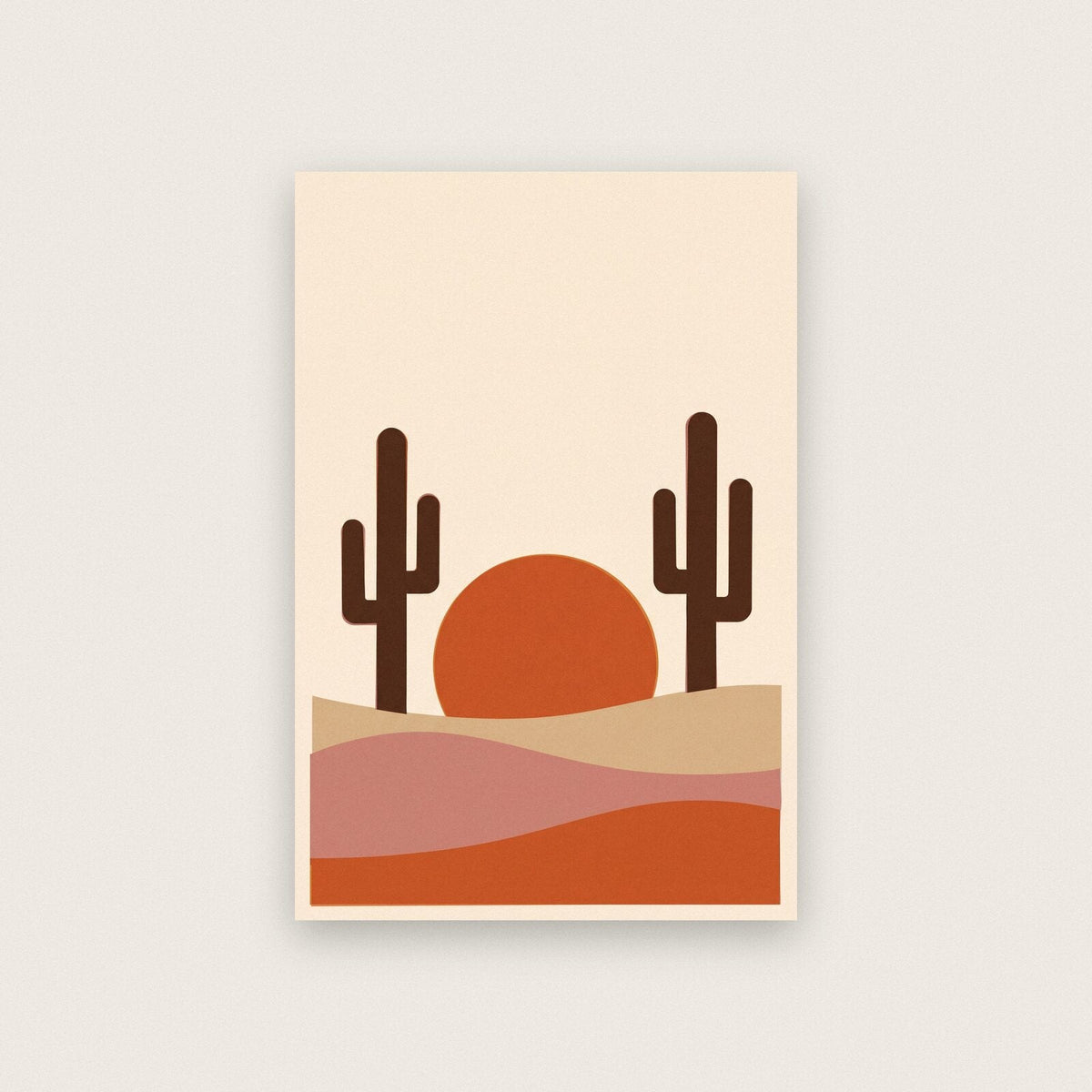 Desert Solar Retro Abstract Art Print