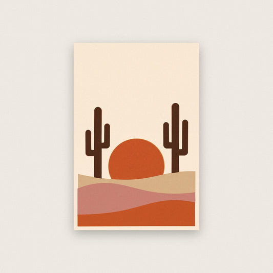 Desert Solar Retro Abstract Art Print