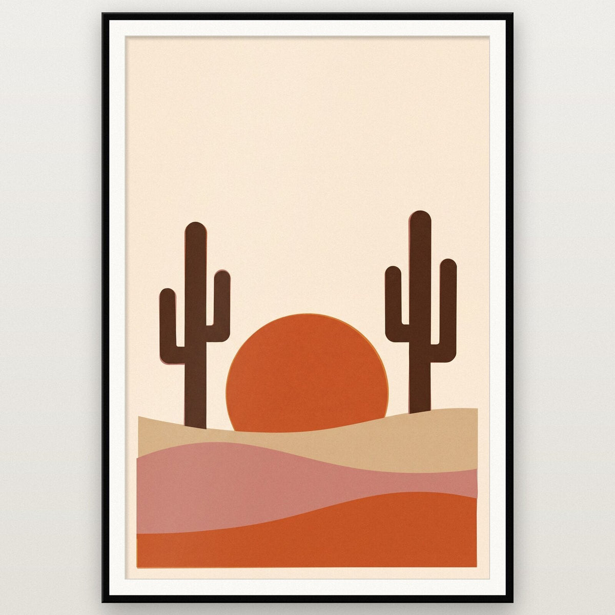 Desert Solar Retro Abstract Art Print