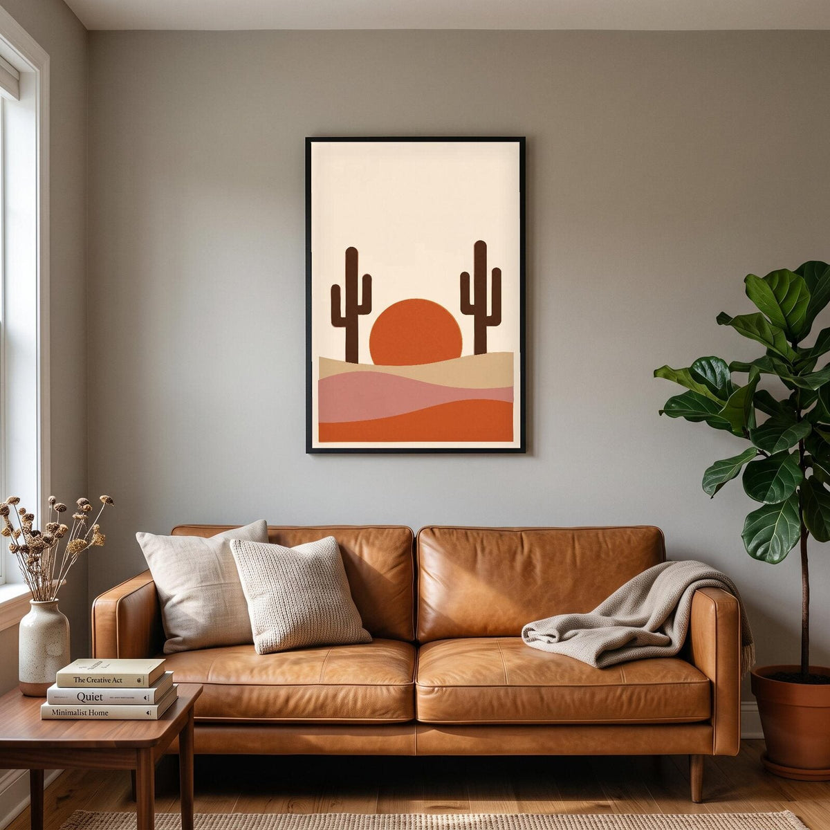 Desert Solar Retro Abstract Art Print