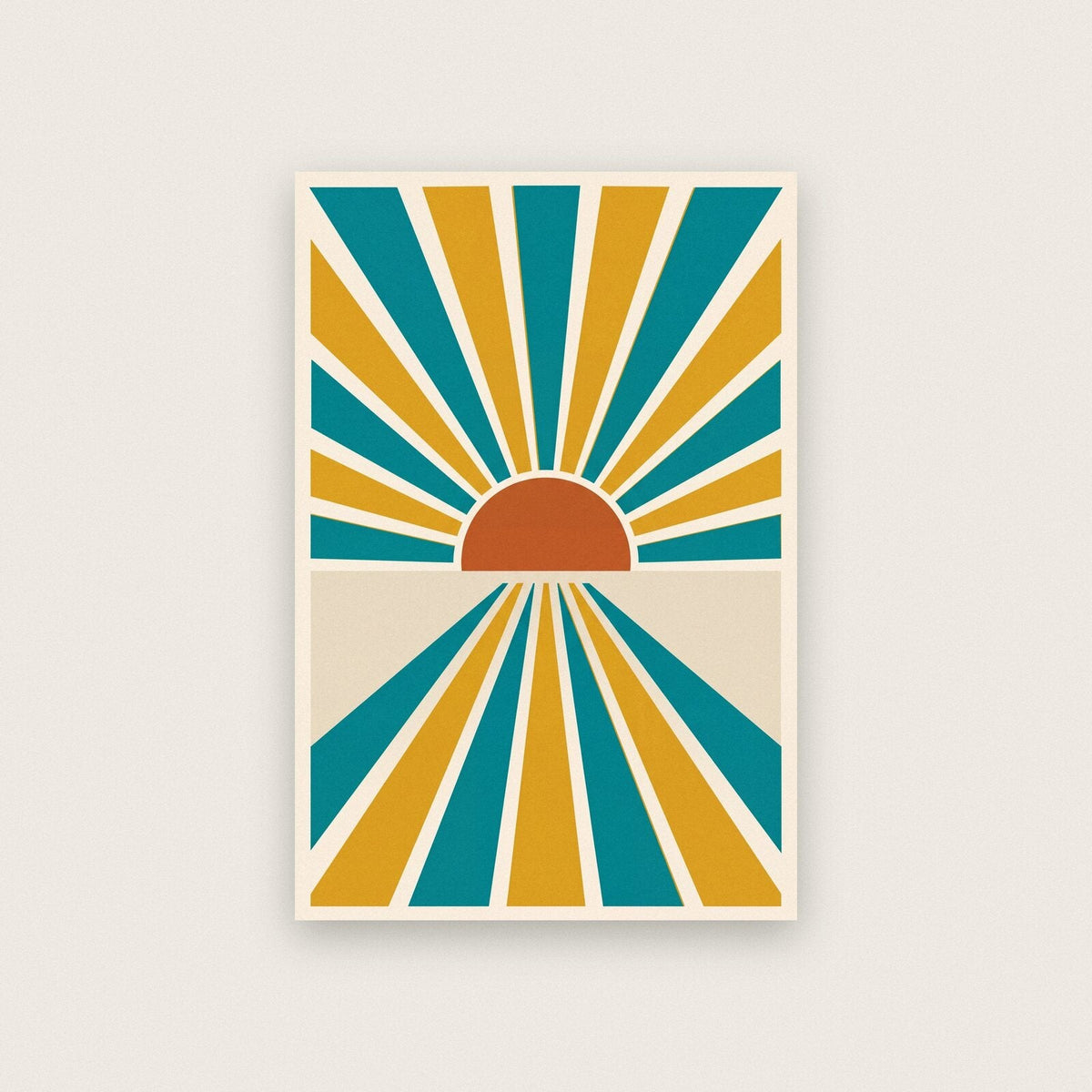 Rays Solar Retro Abstract Art Print