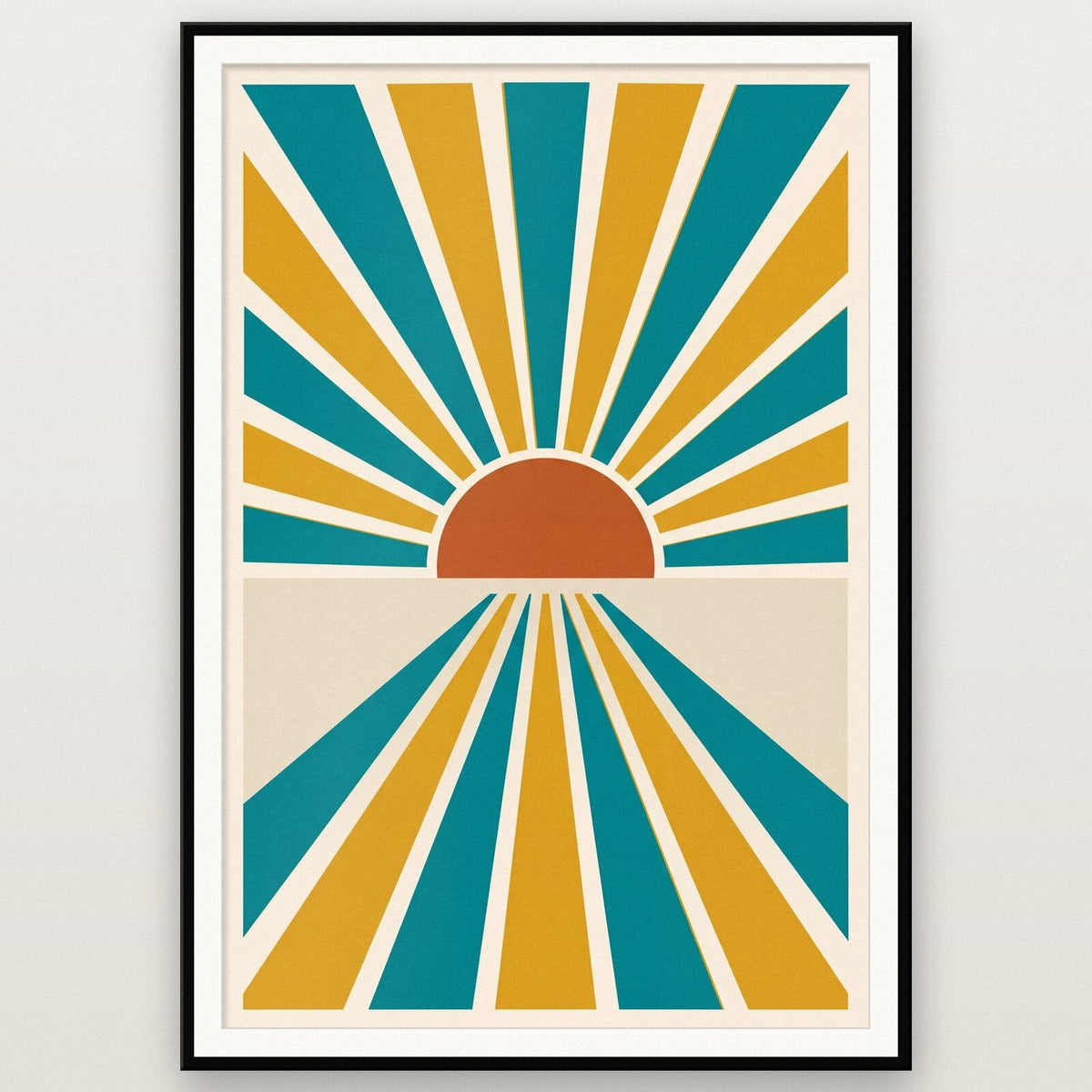 Rays Solar Retro Abstract Art Print