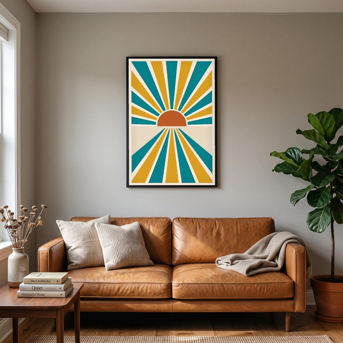 Rays Solar Retro Abstract Art Print