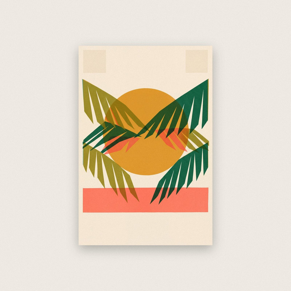 Fronds Solar Retro Abstract Art Print