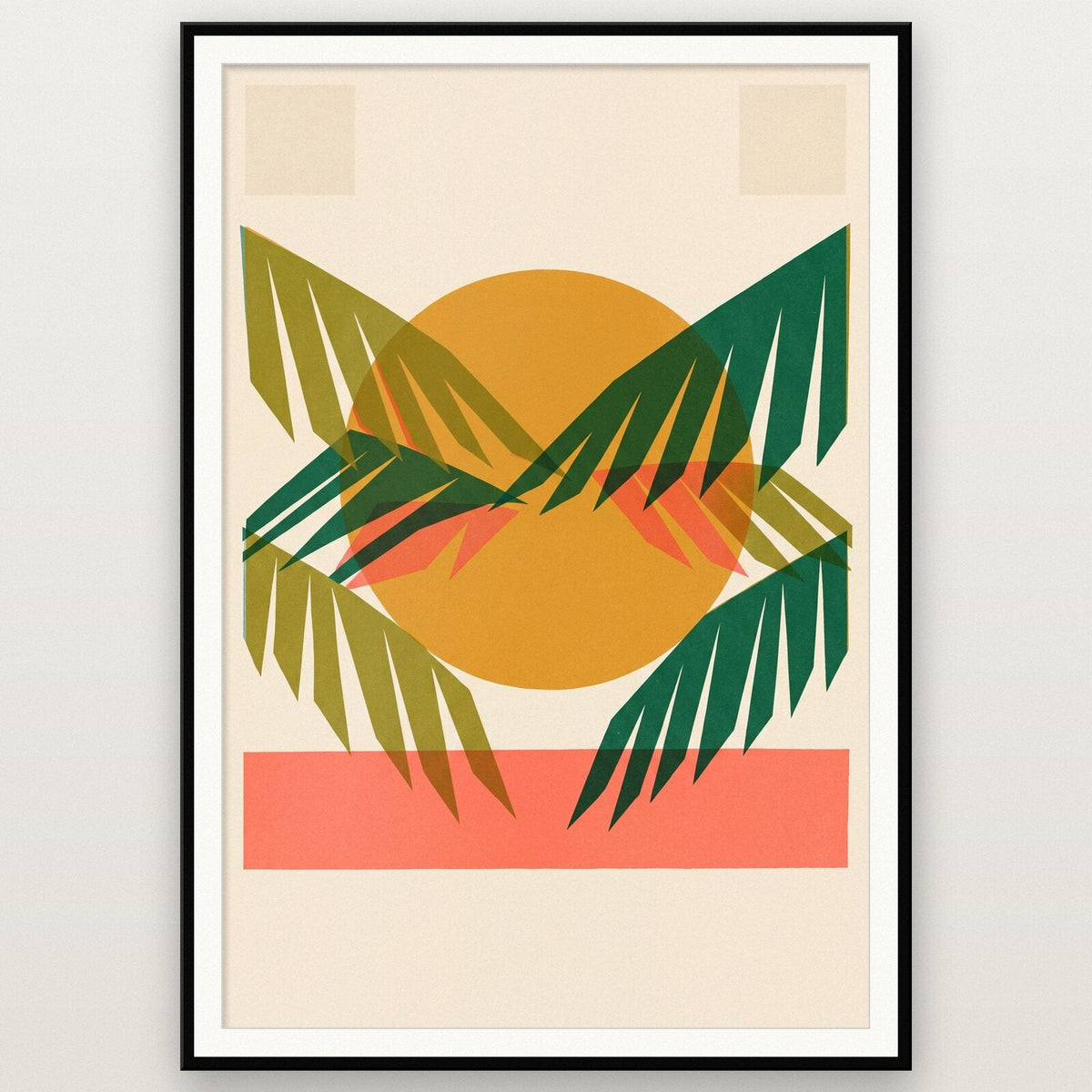 Fronds Solar Retro Abstract Art Print
