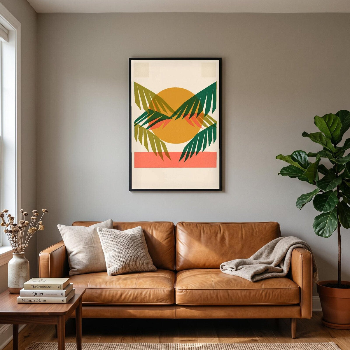 Fronds Solar Retro Abstract Art Print