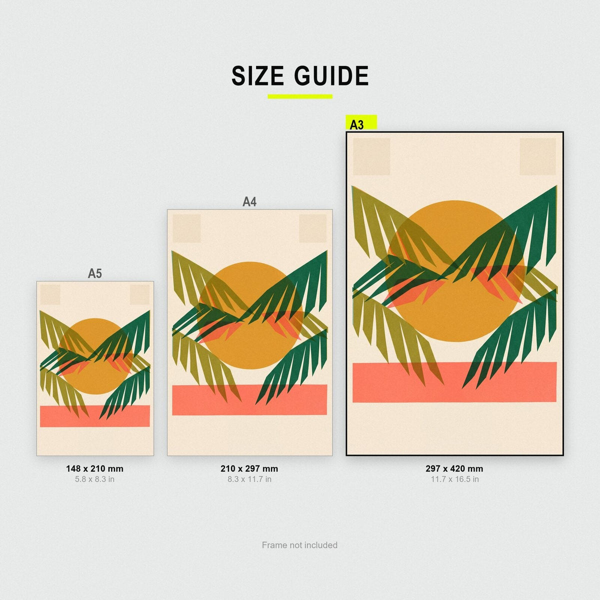 Fronds Solar Retro Abstract Art Print
