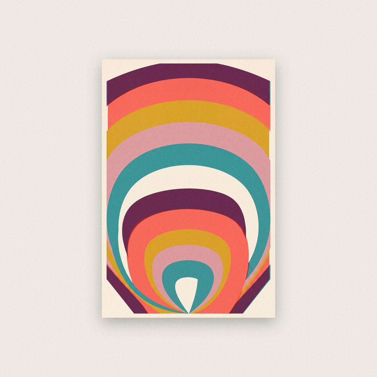 Rainbow Solar Retro Abstract Art Print