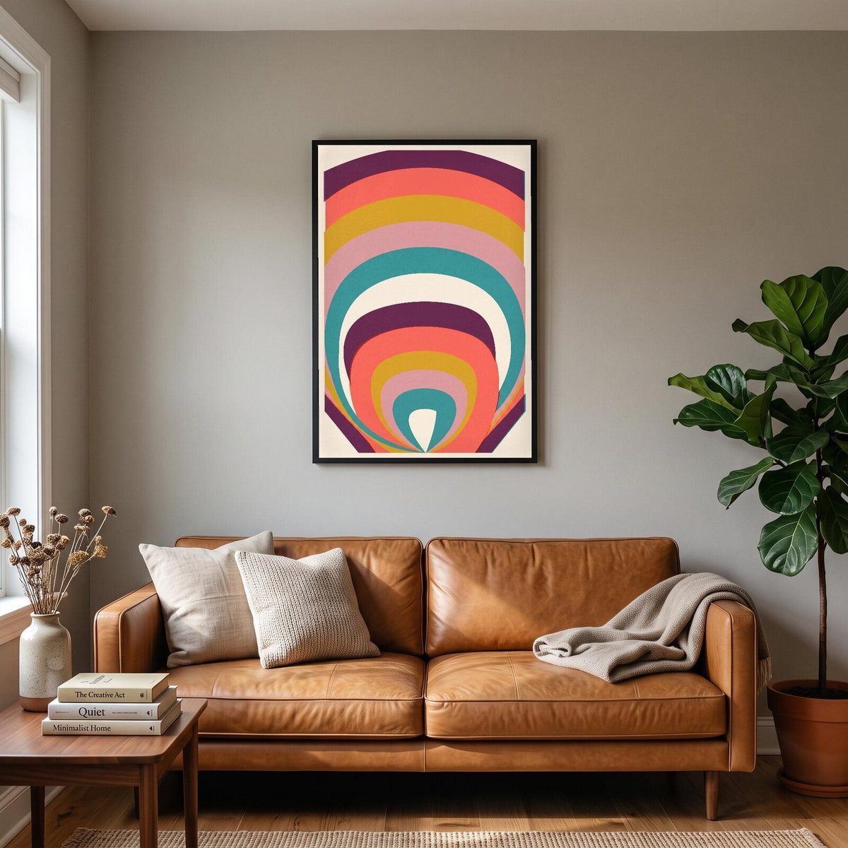 Rainbow Solar Retro Abstract Art Print