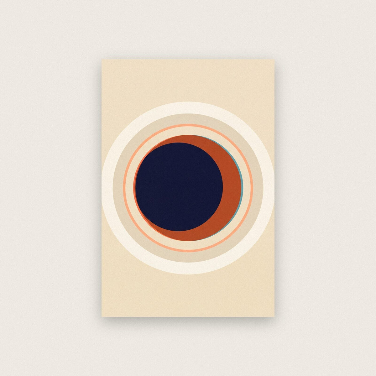 Eclipse Solar Retro Abstract Art Print