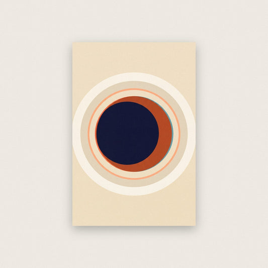 Eclipse Solar Retro Abstract Art Print