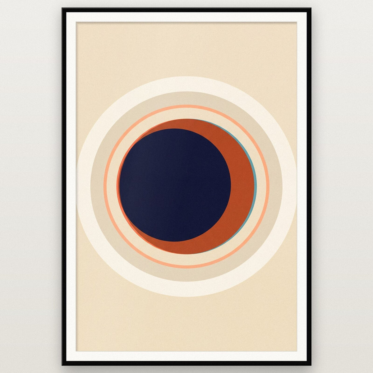 Eclipse Solar Retro Abstract Art Print
