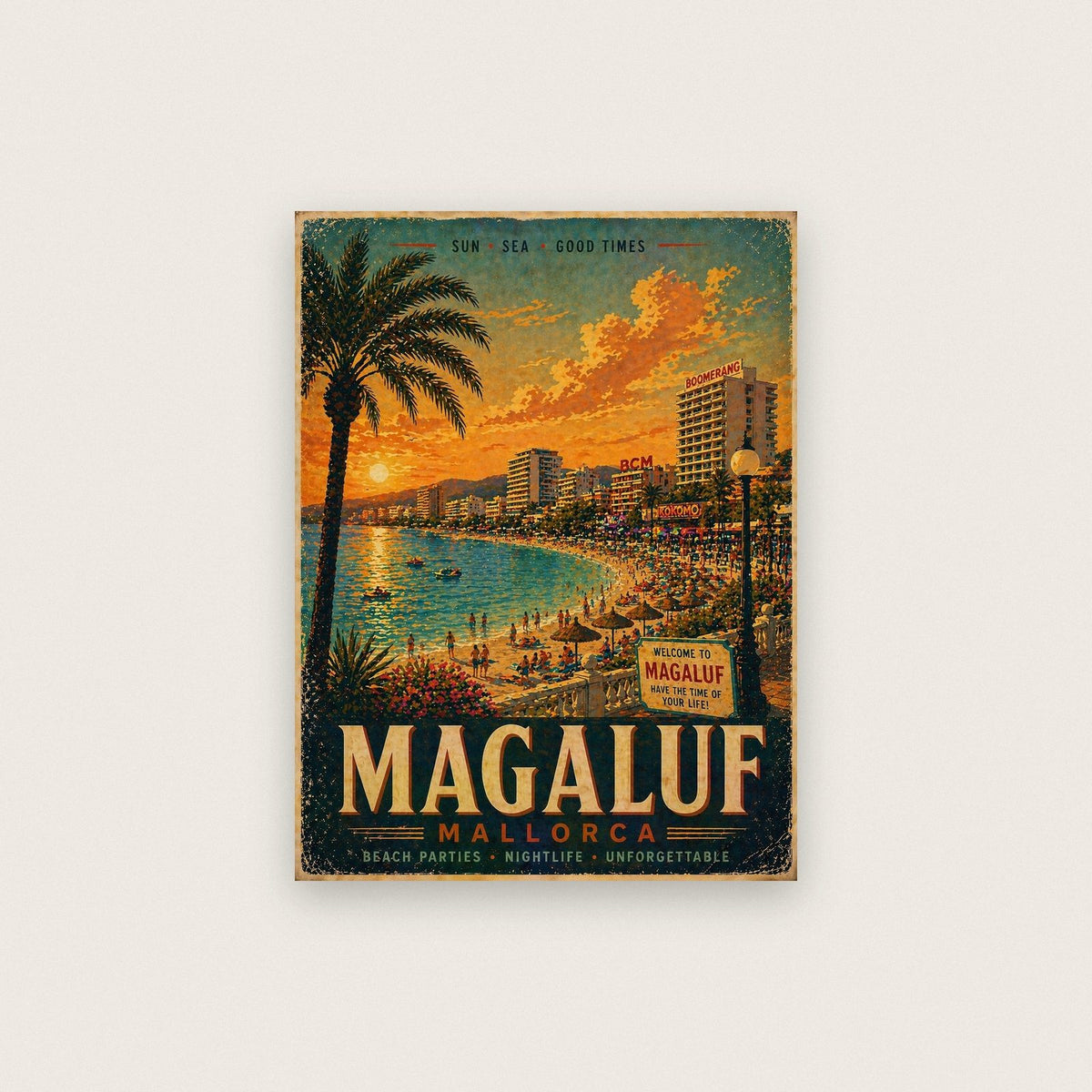 Magaluf Mallorca Travel Poster