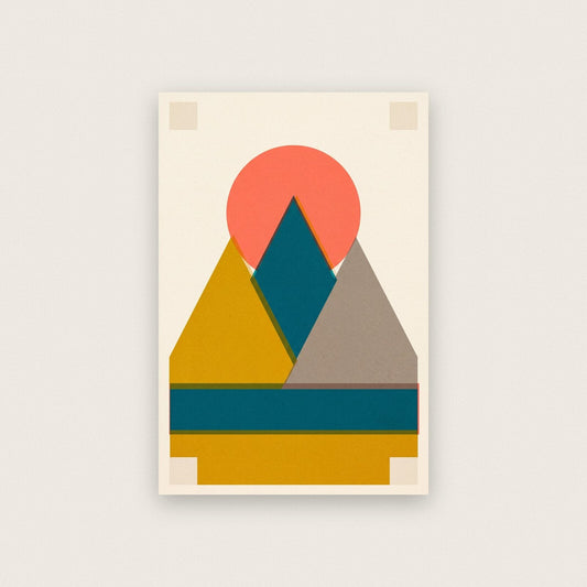 Peaks Solar Retro Abstract Art Print