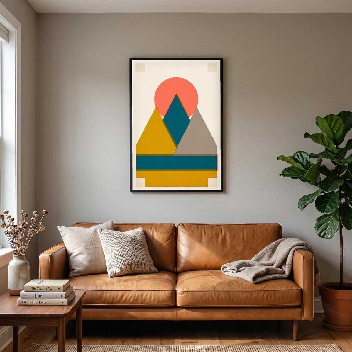 Peaks Solar Retro Abstract Art Print