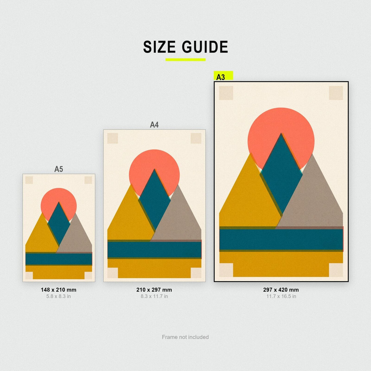 Peaks Solar Retro Abstract Art Print