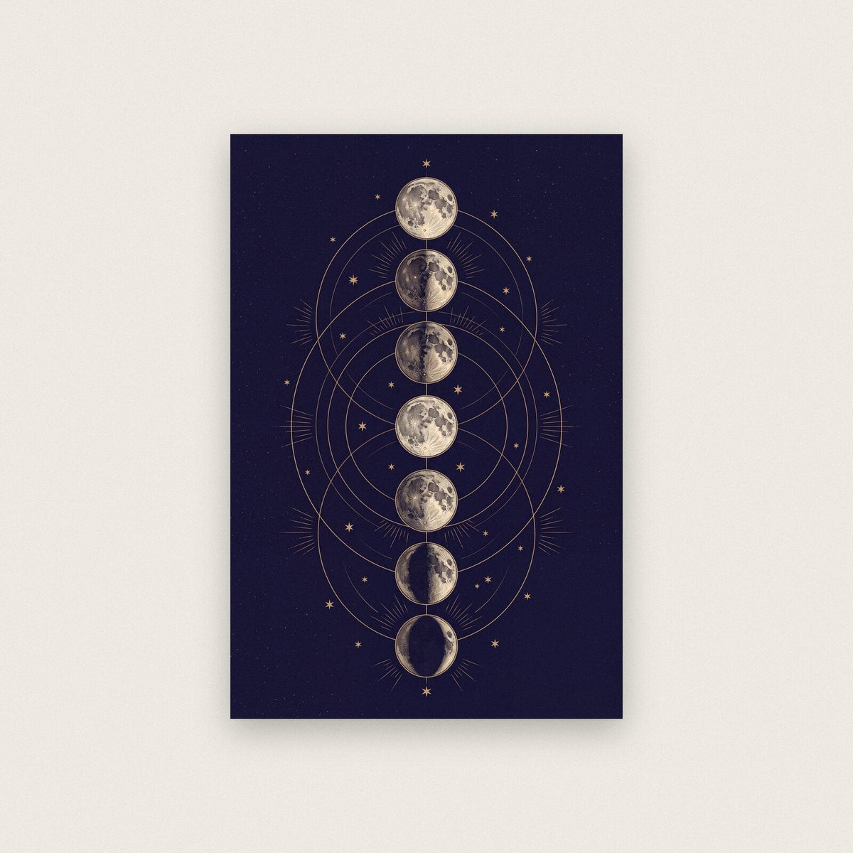 Moon Phases Celestial Chart Art Print