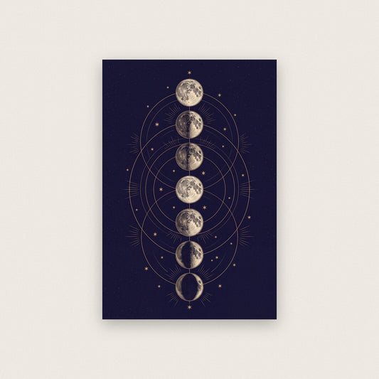 Moon Phases Celestial Chart Art Print