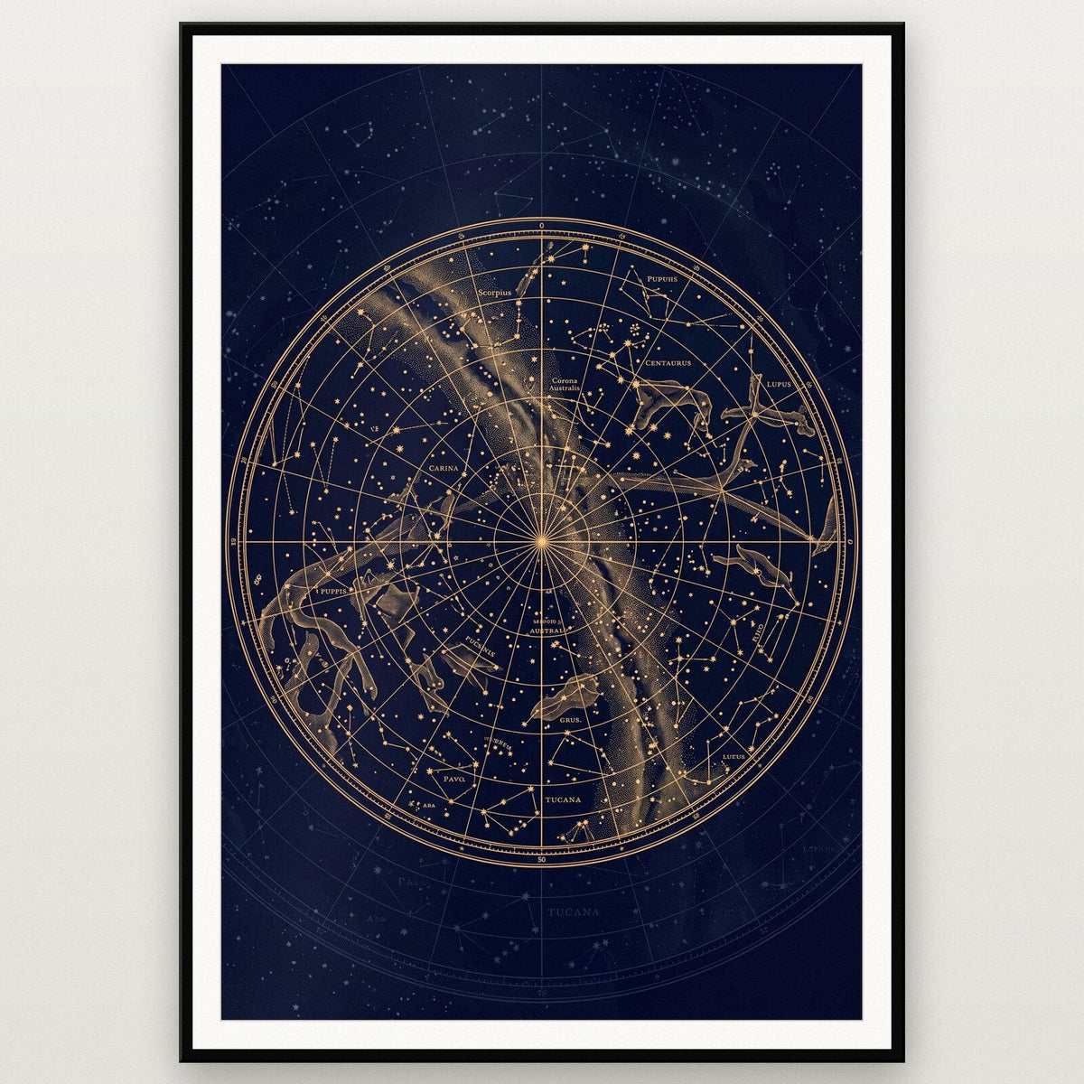 Southern Sky Celestial Chart Art Print