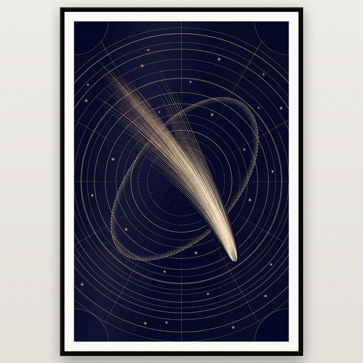Comet Celestial Chart Art Print