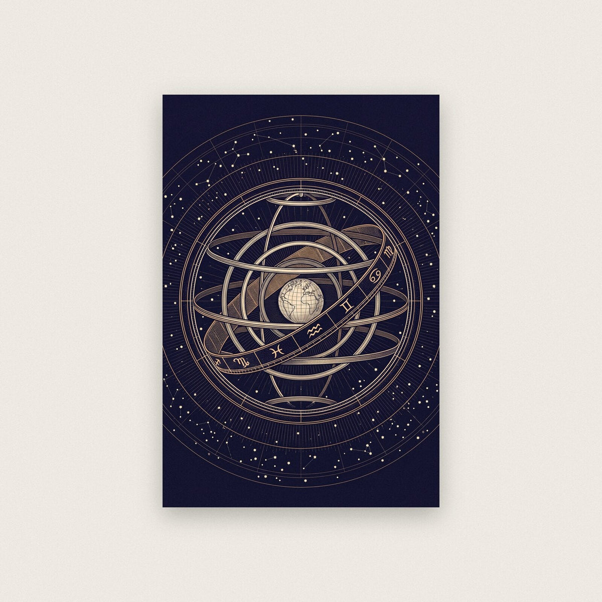 Armillary Celestial Chart Art Print