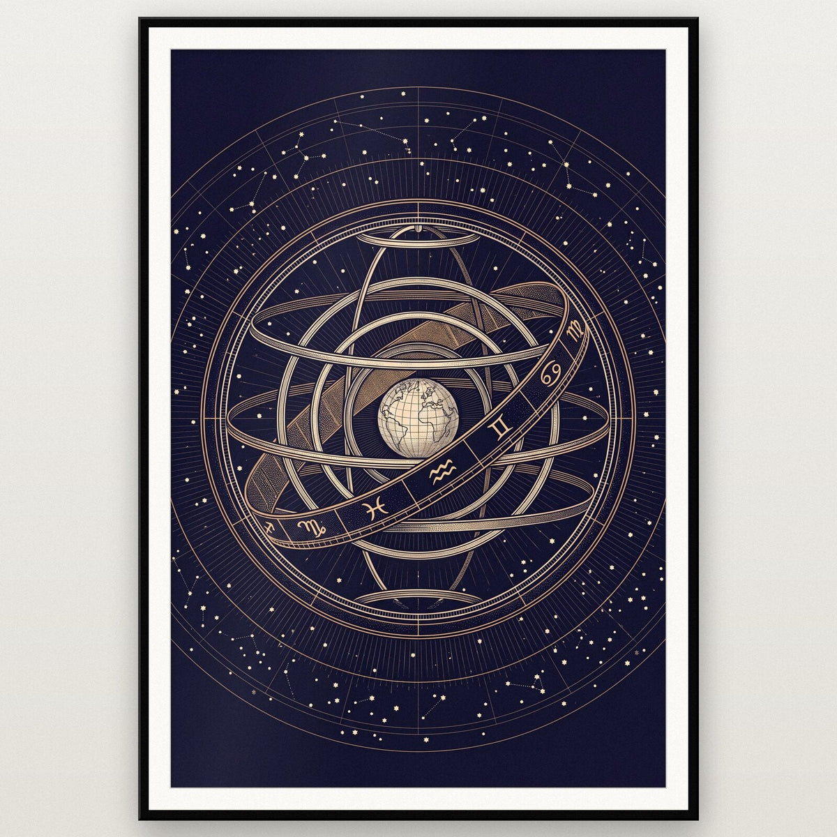 Armillary Celestial Chart Art Print