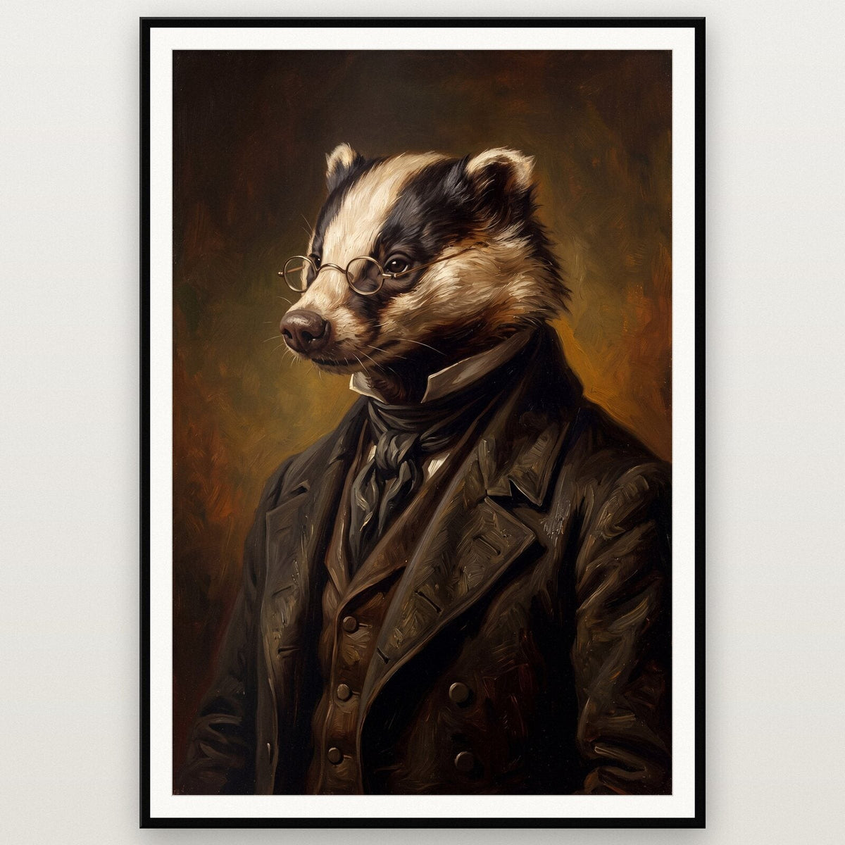 Badger The Gentry Animal Portrait Art Print