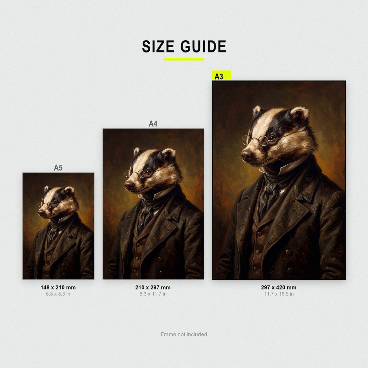 Badger The Gentry Animal Portrait Art Print