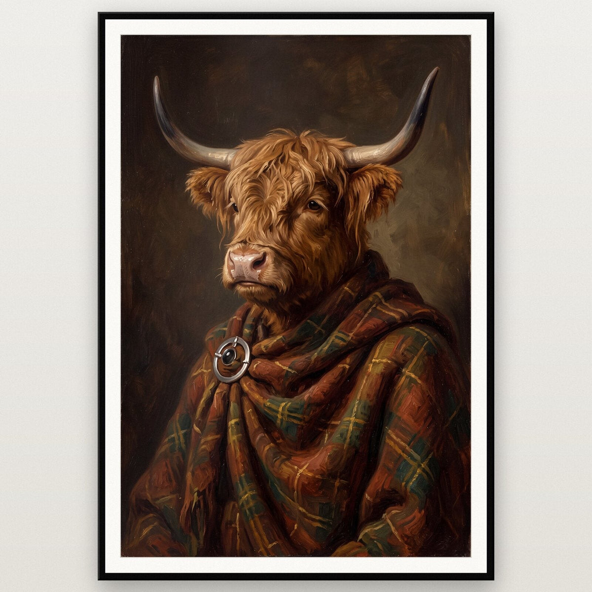 Highland Cow The Gentry Animal Portrait Art Print