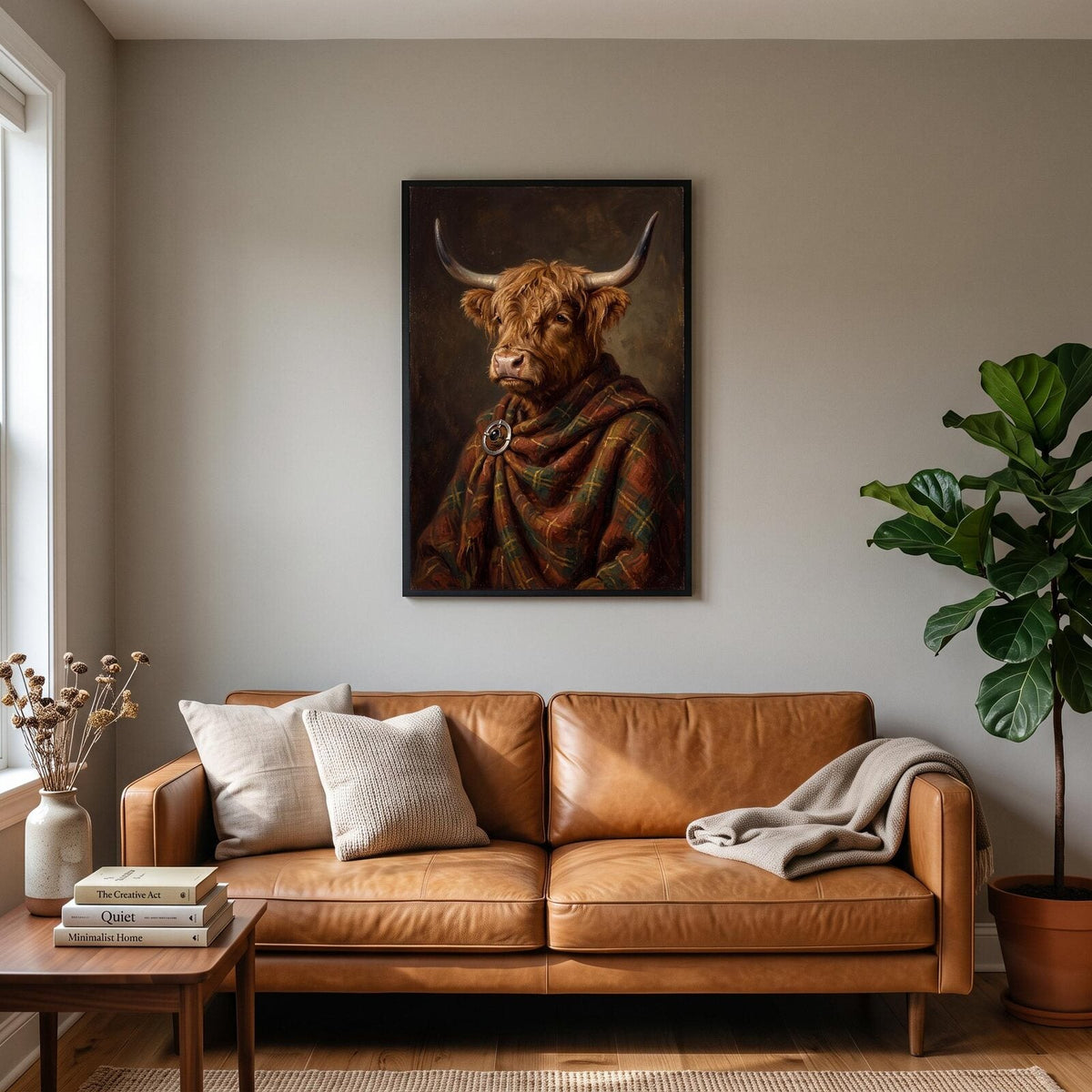 Highland Cow The Gentry Animal Portrait Art Print