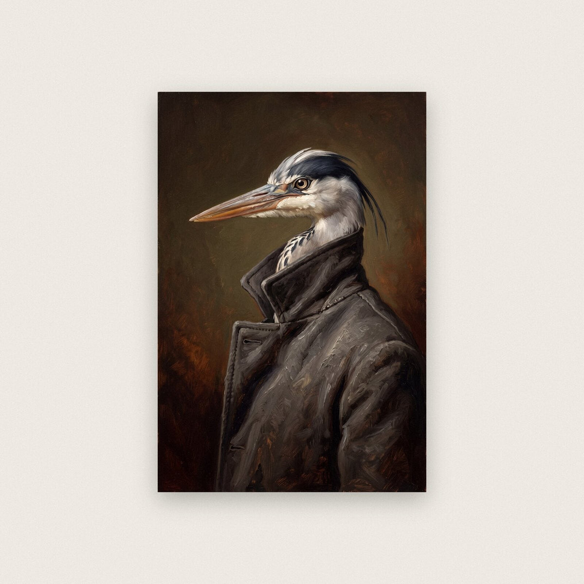 Heron The Gentry Animal Portrait Art Print