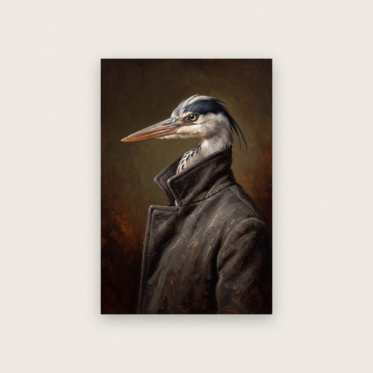 Heron The Gentry Animal Portrait Art Print