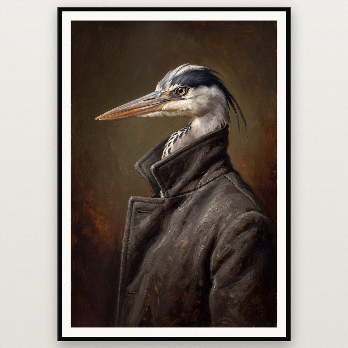 Heron The Gentry Animal Portrait Art Print