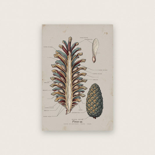Pine Cone Specimen Plate Art Print