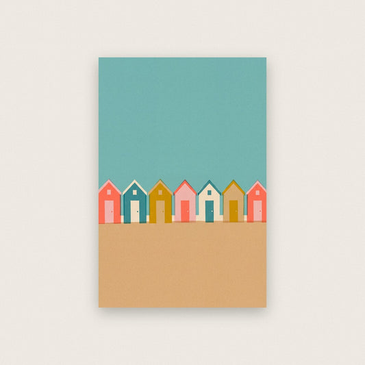 Beach Huts Tide Coastal Art Print