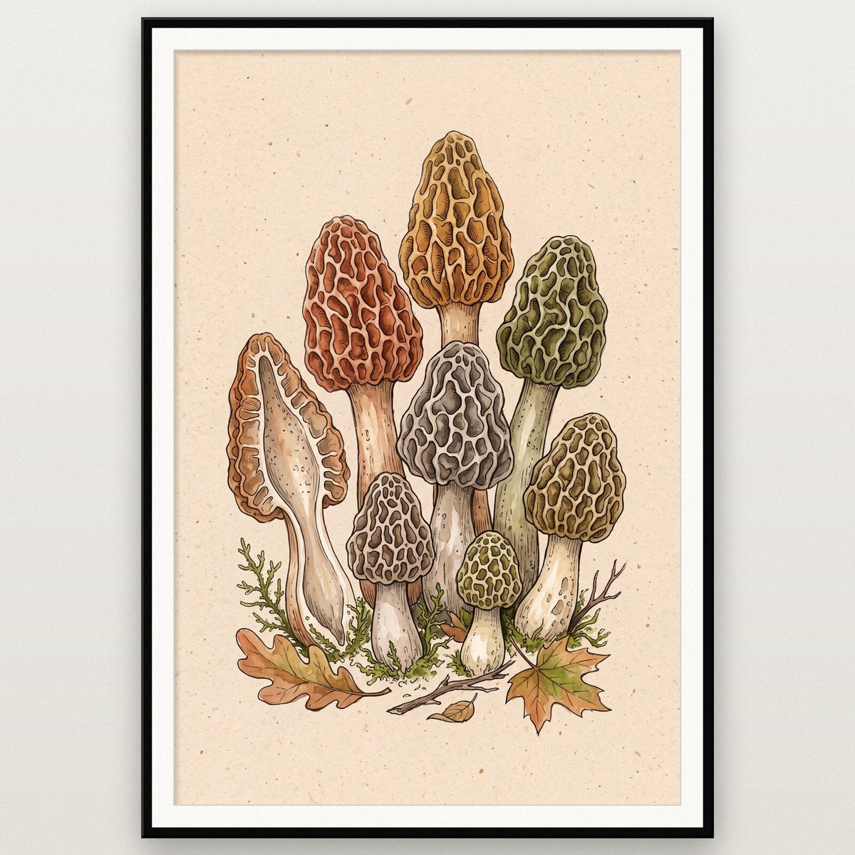 Inkcaps Fungi Mushroom Art Print