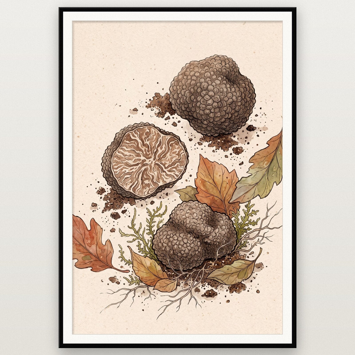 Spore Prints Fungi Mushroom Art Print