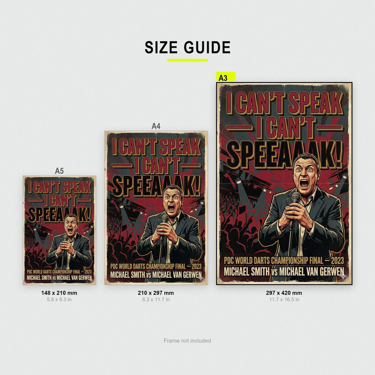 I Can't Speak 2023 Darts Final Art Print