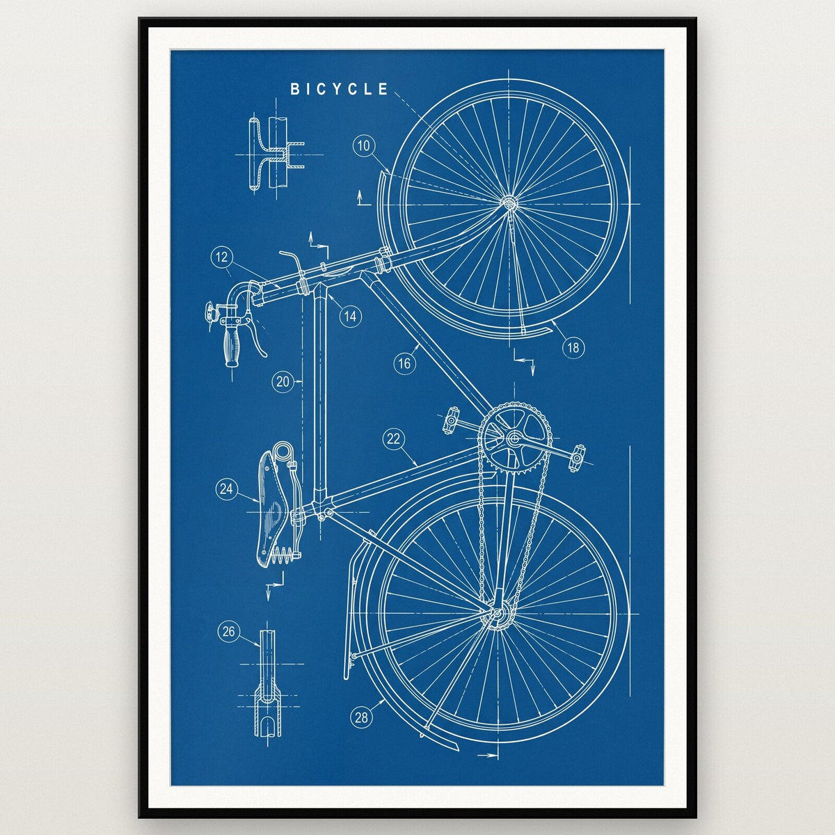 Bicycle Blueprint Patent Art Print