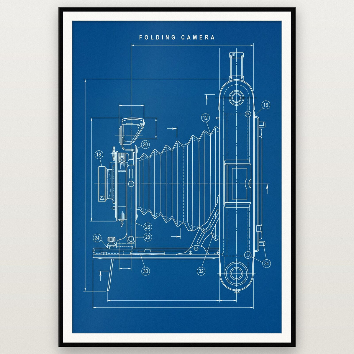 Folding Camera Blueprint Patent Art Print