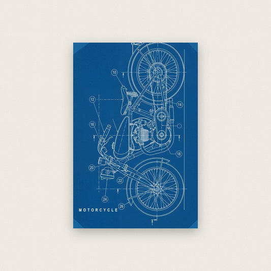 Motorcycle Blueprint Patent Art Print