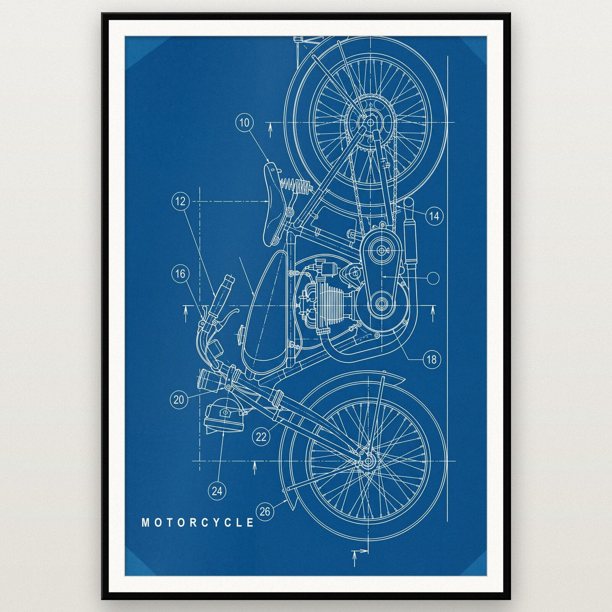 Motorcycle Blueprint Patent Art Print