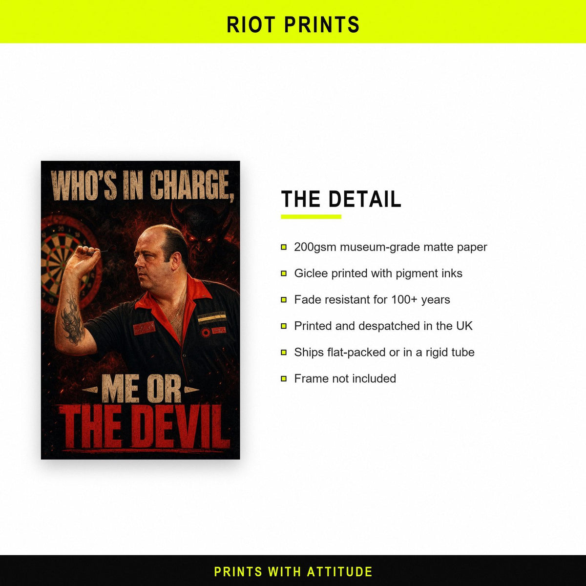 Me Or The Devil Darts Art Print