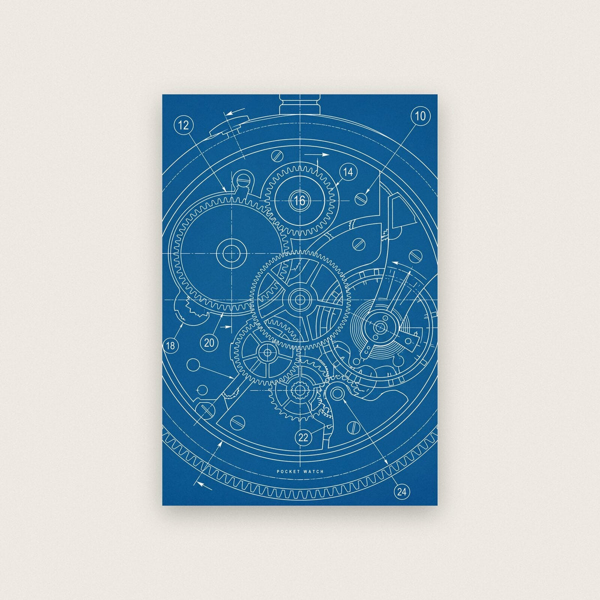 Pocket Watch Blueprint Patent Art Print