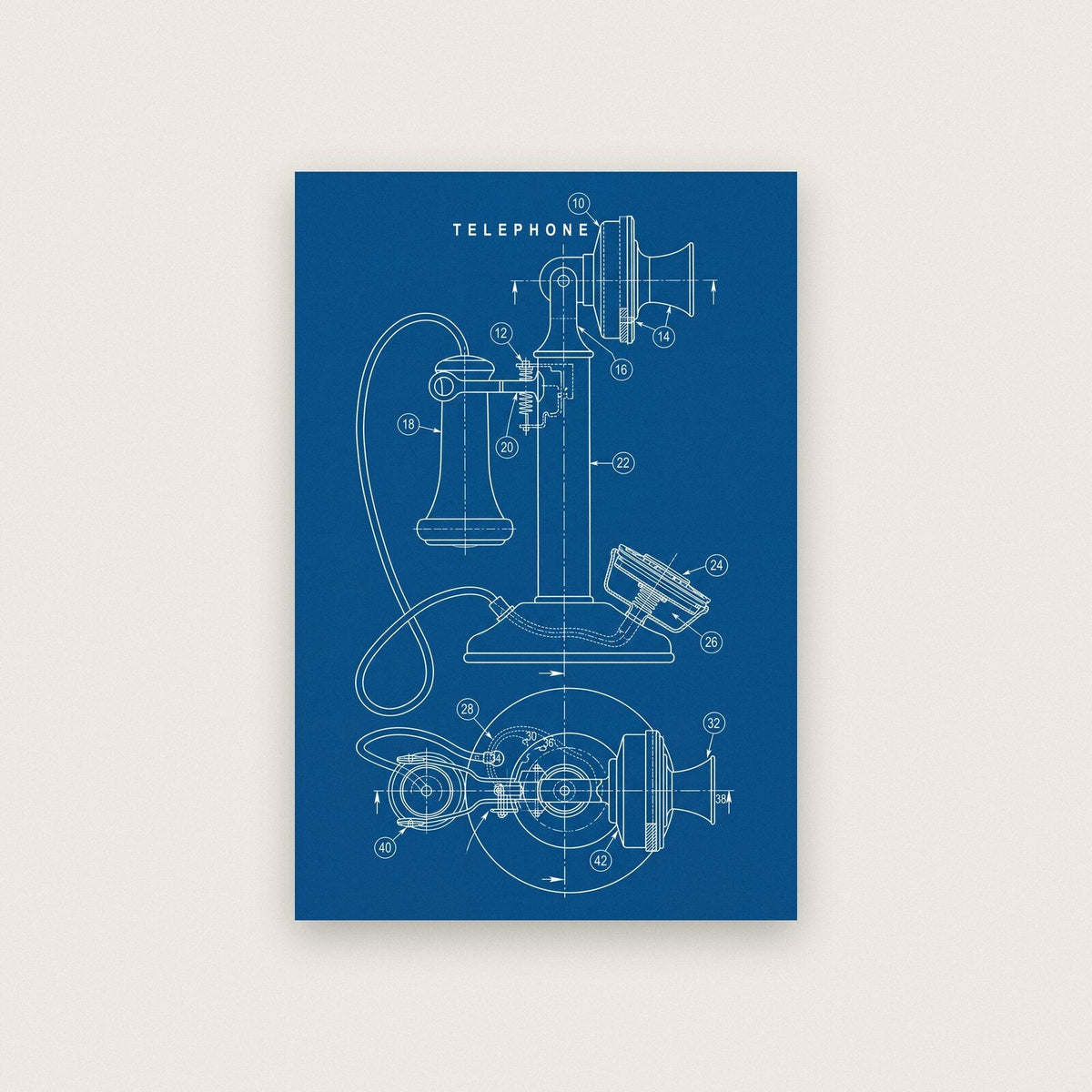 Telephone Blueprint Patent Art Print