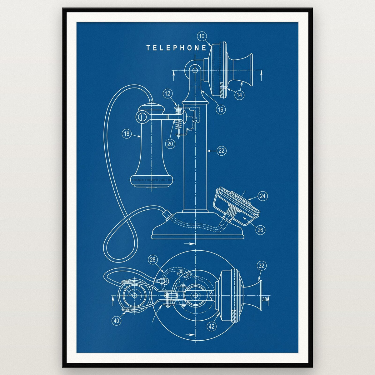 Telephone Blueprint Patent Art Print