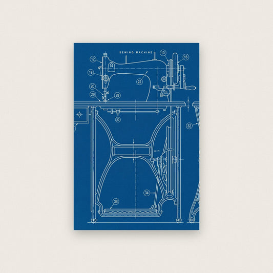 Sewing Machine Blueprint Patent Art Print