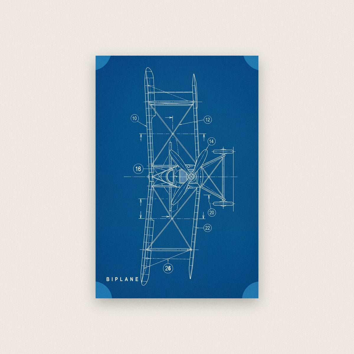 Biplane Blueprint Patent Art Print